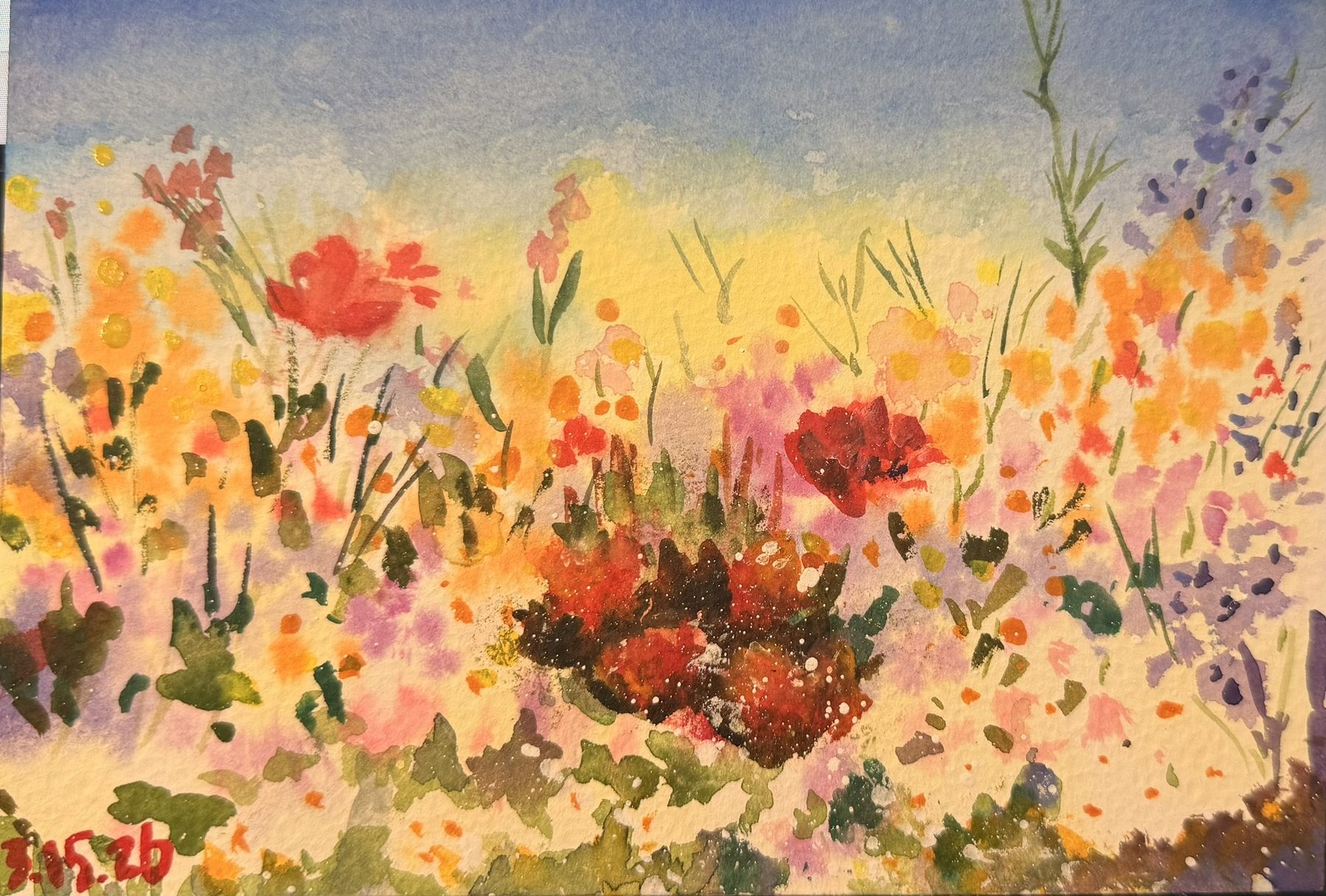 Floral Study, Watercolor on paper, © 2026 FC. All Rights Reserved.