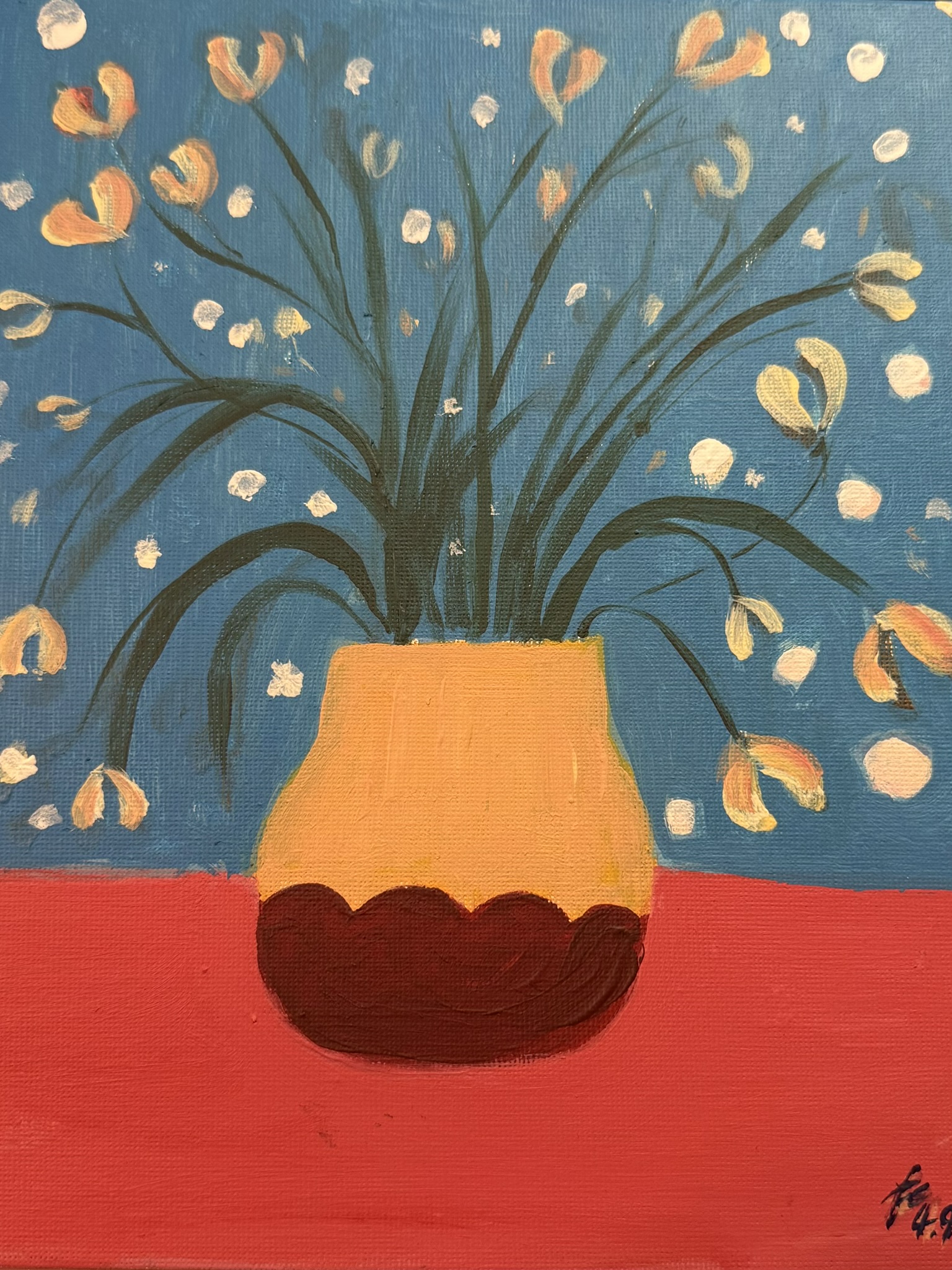Floral Study 4, Acrylic on canvas, © 2026 FC. All Rights Reserved.