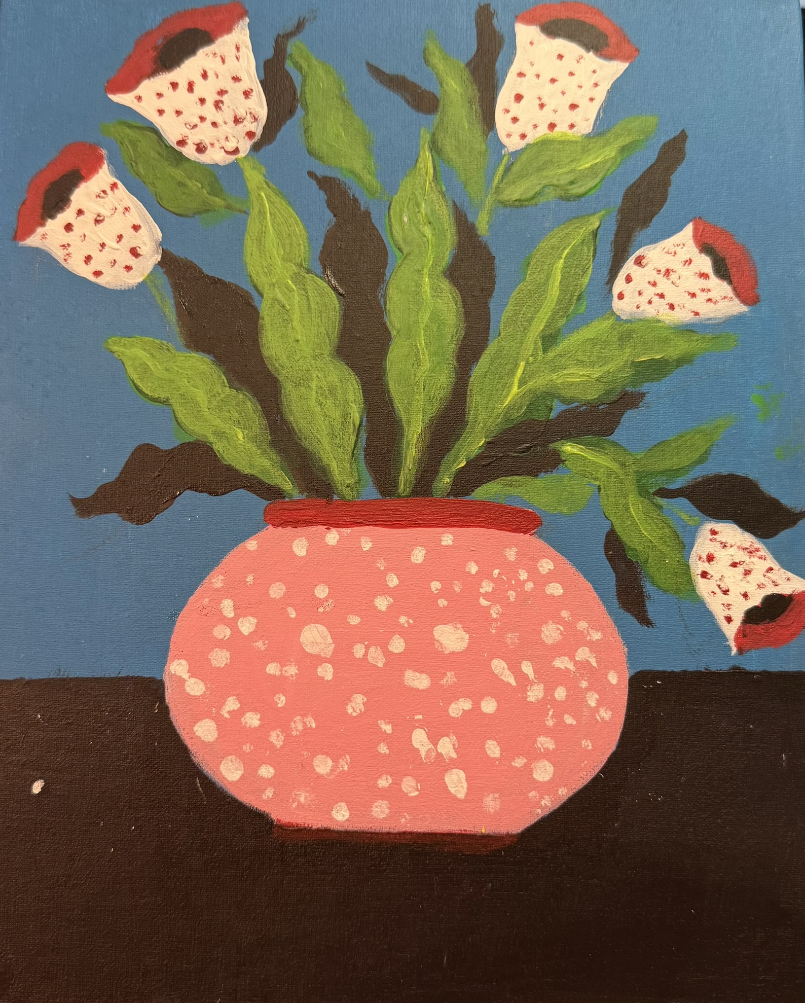 Spotted Blossoms, Acrylic on canvas, © 2026 FC. All Rights Reserved.