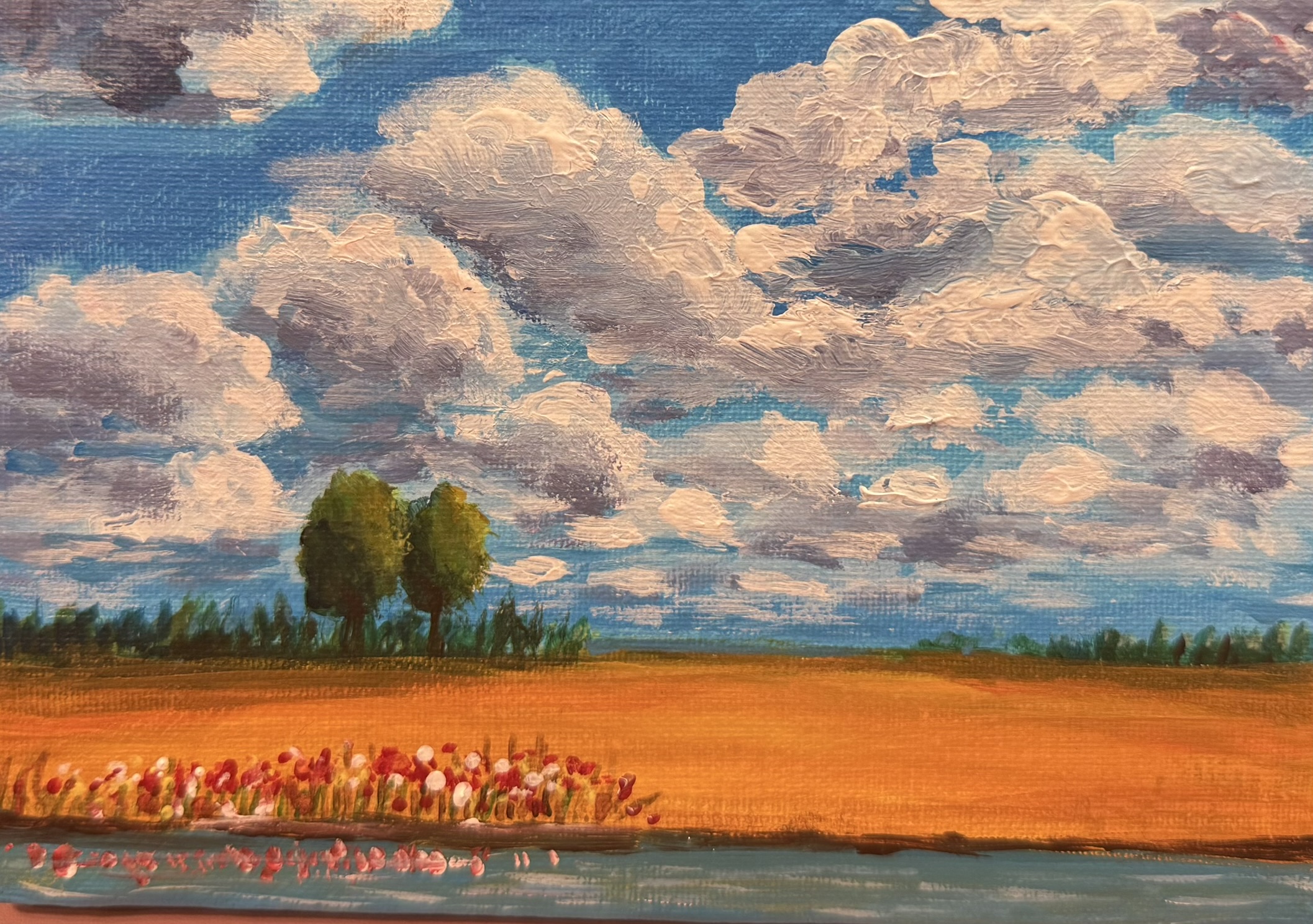 Summer Clouds, Acrylic on canvas, © 2026 FC. All Rights Reserved.